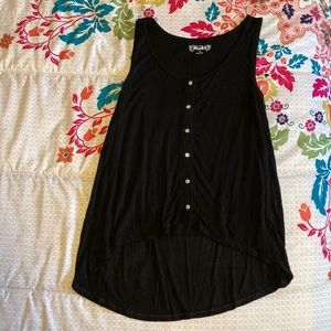 Mudd Black High-Low Buttoned Tank Top Size S